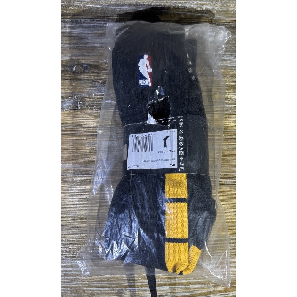 Nike NBA Elite Crew Basketball Socks Black Yellow Mamba PAA534-010 Men's 2XL NWT